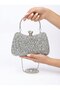 Women's Silver Crystal Big Stone Evening Dress Bag Special Occasion Bag - 6