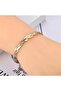 Stainless Steel Layered 3 Color Crushed Straw Bracelet Unisex 18 5 cm - 3
