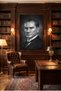 Mustafa Kemal Ataturk Black and White Portrait Painting – High-Definition Premium Canvas Wall Art - 2