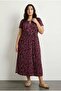 Plus Size Collar Detail Short-Sleeve Pocketed Slit Stretch Fabric Viscose Dress 615605 - 2