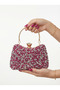 Women's Stoned Hand-Embellished and Long Chain Strap Piece Bun Model Evening Dress Bag (Wedding Engagement Marriage Prom Graduation)