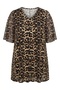 Plus Size Short-Sleeve V-Neck Detail Lined Leopard Print Tulle T-shirt 304341 - 6