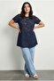 Plus Size V-Neck Short Sleeve Unlined Lycra Lace T-Shirt 304095 - 2