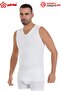 Yıldız 22 Men's 100% Cotton V-Neck Zero Sleeve Ribbed Flexible Fabric Undershirt 1 Piece - 3