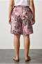 Plus Size Pocketed Wrinkled Fabric Printed Shorts T-Shirt 145354 - 5