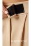 Women's Crepe Fabric Palazzo Trousers with Velcro Beige - Women's Vintage Wide-Cut Fabric Trousers - 7