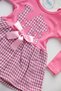Love Embroidered Girl's Pink Tight Fit Girl's Plaid Dress - 6