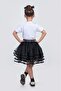 Girl's tutu satin skirt ribbon tiered fluffy ceremony - 3