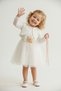 Baby girl tulle floral dress with bolero and floral appliqué tutu - 2