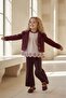 Girl's Jacket and Shirt Set Bordo - 3