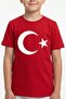 Cotton Pack Short Sleeve Unisex Kids T-Shirt for Moon Star Turkish Flag M00791 Red - 3