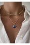 Blue Colored Rainbow Murano Glass Necklace 40 cm + 7 cm Extension
