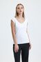 DEEP FRONT BACK V-NECK LOW SLEEVE VISCOSE LYC FABRIC WHITE T-SHIRT - 7