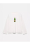 100% Cotton Oversize Fit Soda Bottle Printed - Crew Neck Long Sleeve T-Shirt