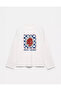 100% Cotton Oversize Fit Sweet Cherry Printed - Crew Neck Long Sleeve T-Shirt