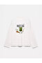 100% Cotton Oversize Fit Matcha Printed - Crew Neck Long Sleeve T-Shirt