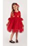 Girl's Lace Long Sleeve Dress Fabric Combination Ready-Made