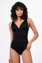 Women's Draped Compact Black Swimsuit - 3