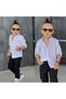 Boy's Shirt, Gabardine Trousers Combination Set Sb422 Black - 3