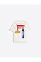 Bon Appetit Printed Crew Neck Oversize Trendy Women's T-Shirt - 2