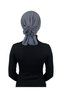 Luxury Pleated Dark Gray Ready-To-Wear Turban Hijab with Chiffon Floral Detail on the Back, Suitable for Medical Use - 2