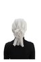Luxury Pleated Ecru Ready-To-Wear Turban Hijab with Chiffon Flower Detail on the Back, Suitable for Medical Use - 5