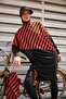 Parachute Striped Black Full Covered Hijab Swimsuit M2307 - 2