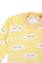 Cloud Patterned Bottom Top Yellow 2-Piece Pajama Set - 6