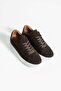 Men's Brown Suede-Leather Comfortable Sole Casual Sneaker Shoes - 5