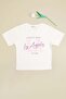 Los Angeles Printed Girls Cropped T-Shirt