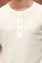 Roth Relaxed Fit Casual Henley Collar Waffle Fabric Summer Short Sleeve T-Shirt - Ecru - 2