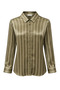 4594 Women's Striped Satin Shirt Khaki