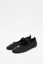 Ballet Flats 2602 - Black Women's Belt with Minimal Embroidery Detail Ballet Flats