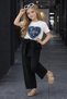 Girls' Love Printed T-Shirt and Black Pants Set (Age 3-10) - 2