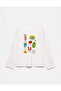 100% Cotton Oversize Fit the Most Essential Printed - Crew Neck Long Sleeve T-Shirt