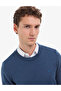 Indigo Melange Slim Fit Crew Neck Basic Knitwear Sweater 50314192-Vr155 - 3