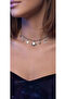 Gothic Aesthetic Punk Choker Necklace with Saturn and Crescent Detail - 2