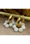 Steel Ring - Natural Stone Earrings (Inner Diameter 1.5 Cm) White - 3