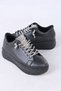 Lavera Black Matte Leather Stone Lace-Up Women's Sports Shoes - 3