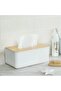 Decorative Napkin Holder with Wooden Lid |   Modern and Stylish Desktop Tissue Box - 4