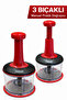 Manual Press Hand Rondosu with Steel Blade - Vegetable, Onion, Garlic Chopper (Red)