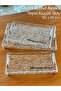 Broken Glass Patterned Crystal Transparent Tray Decorative Footed Acrylic Model |   Small Size - 30 X 15 cm