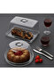 2 Pieces Crystal Jar Set - 1 Piece 27 cm Round, 1 Piece 25X18 cm Square Jar - Cake Jar Presentation Set