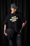 Men's Boxy Fit Crew Neck Letter Printed T-Shirt Black - 4