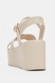 Bonnie Cross-Strapped Ankle-Tied Women's Sandals with Gold Accessories-Beige - 5
