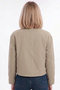 Women's Beige Balloon Sleeve Oversize Zippered Bomber Jacket - 7