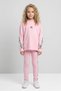 Girls' Striped Detail Piece Casual Sweatshirt and Leggings Sport Set – Relaxed Fit, Soft Fabric