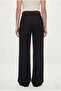Women's Lora Belt Pack Black Trousers with Wide Legs in the Front and Pleated Wide Legs in the Back - 4