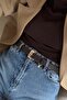 Silvana Gold Buckled Women's Belt (Light Brown)
