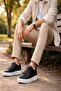 Leons Genuine Leather Men's Thick Sole Lace-Up Daily Casual Sneakers - 7